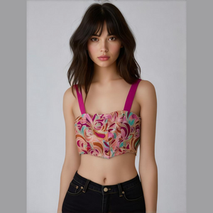 ZARA COLORFUL CROP TOP SIZE SMALL